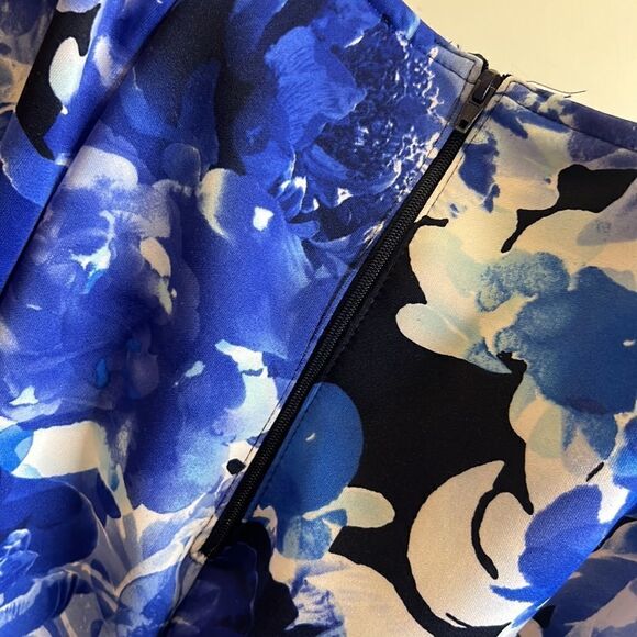 NWT My Michelle 2-Piece Halter Mermaid Blue Floral Formal Prom Dress - Size 11 - Picture 10 of 16